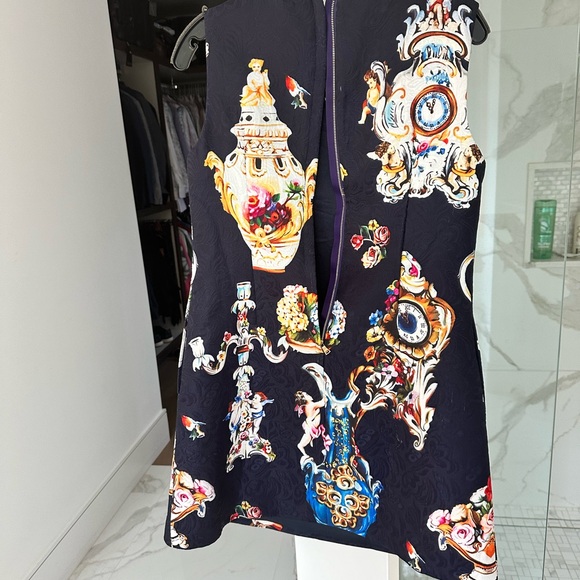 One of kind heavy brocade mini dress with pockets and jewelled details. - Picture 11 of 11